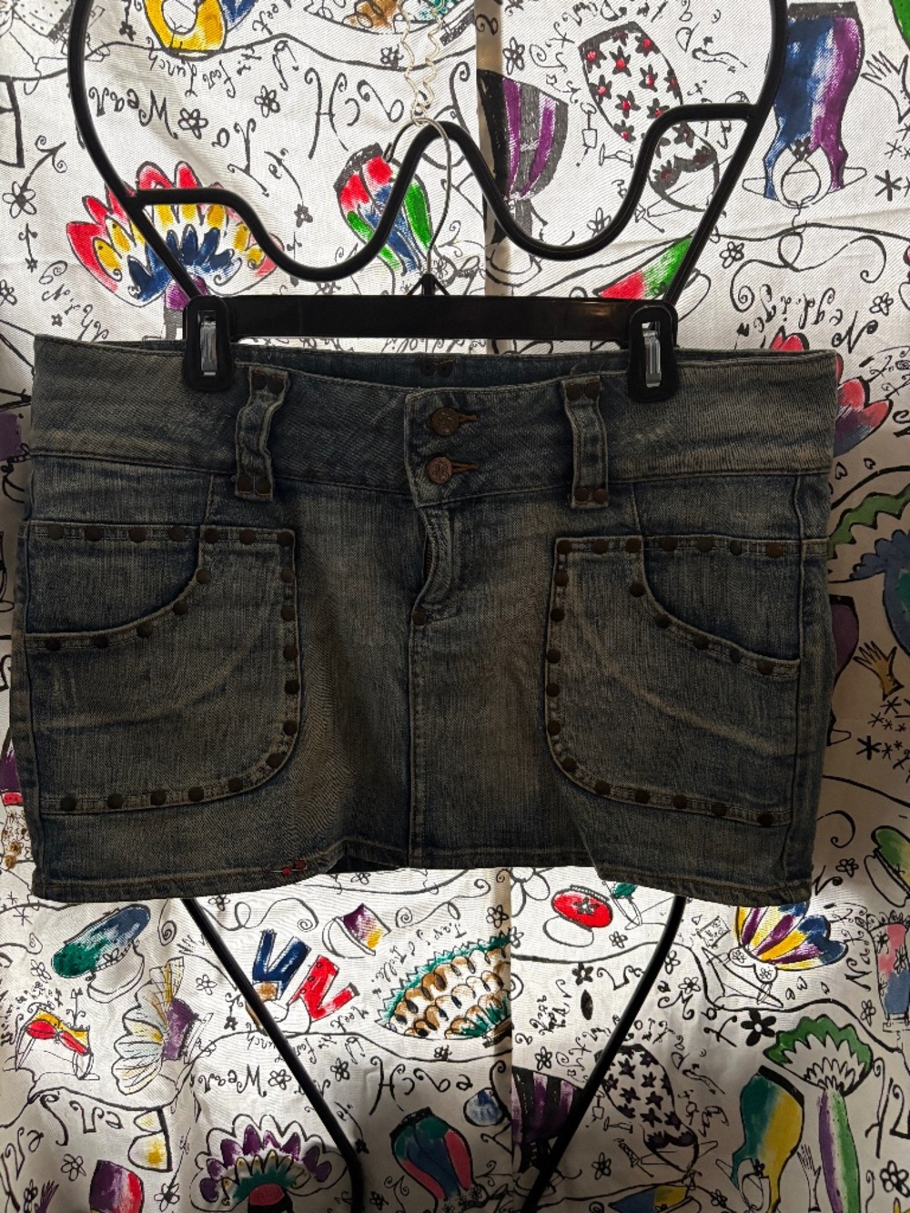 See thru Soul retro distressed low waisted mini
